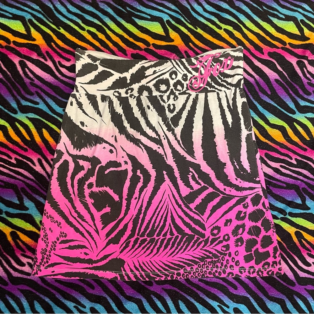 Vintage Fox Zebra Print tube Top - Picture 2 of 5